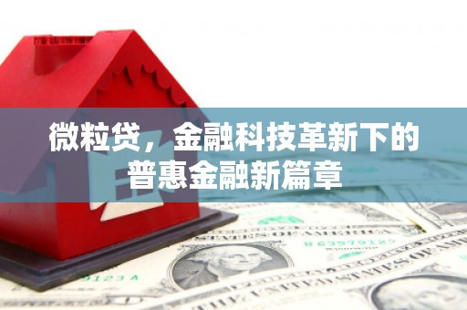 乌拉特前旗微粒贷，金融科技革新下的普惠金融新篇章
