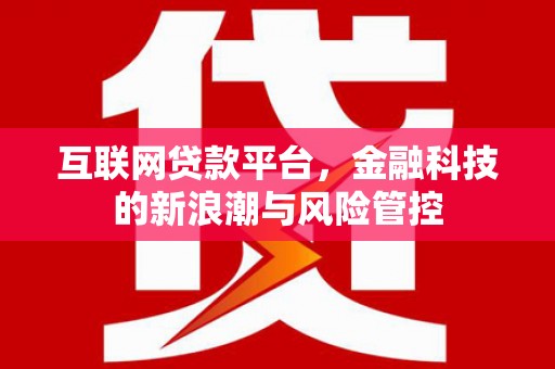 乌拉特前旗互联网贷款平台，金融科技的新浪潮与风险管控